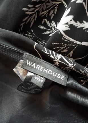 Чорно-біле плаття в білизняному стилі warehouse (розмір 10-12)6 фото