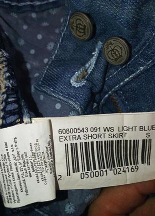 Юбка супер мини kvl (kenvelo) джинсовая низкая посадка, s, цвет синий с эффектом варенки 9