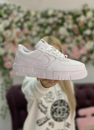 Pixel white tiempo nike, женские белые кроссовки найк пиксель