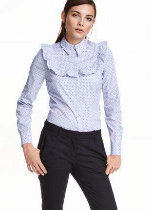 Блуза h&m 38 блакитна в горошок 4380204rp2