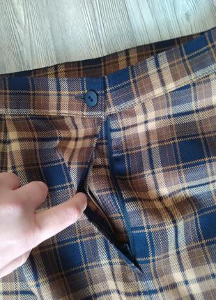 Шикарная строгая юбка карандаш на адекватную попу. шотландская клетка. оттенок виски. xxl3 фото
