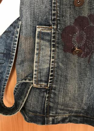 Джинсова курточка, вітрівка, , джинсівка, джинсовий подовжений піджак7 фото
