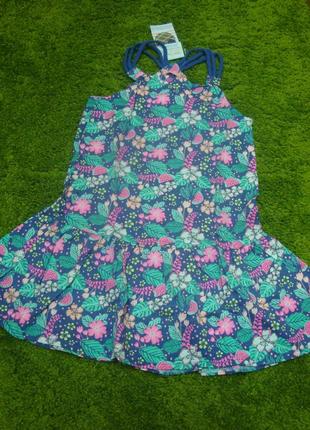 Красивое яркое платье сарафан cool club 7 лет цветы