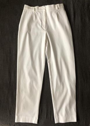 Базовые белые брюки max mara. высокая посадка. s-m. хлопок.1 фото
