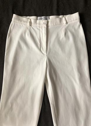 Базовые белые брюки max mara. высокая посадка. s-m. хлопок.3 фото