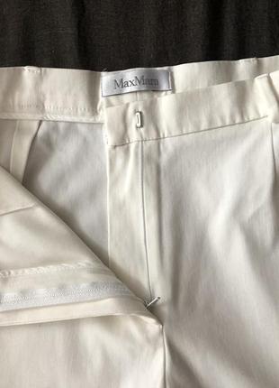 Базовые белые брюки max mara. высокая посадка. s-m. хлопок.4 фото