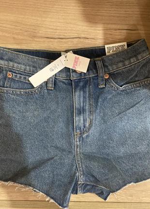 Шорти джинсові ⚓️⚓️⚓️ висока талія оригінал victoria's secret5 фото