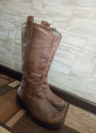 Натуральные кожаные сапоги, ковбойки