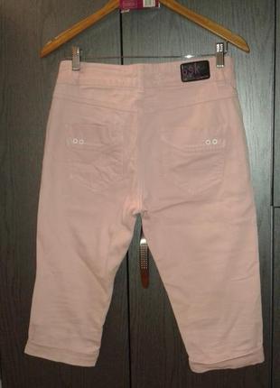 Стильные свободные пудрового цвета джинсы бриджи bsk denim, размер 34/6.2 фото