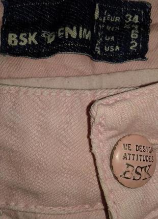 Стильные свободные пудрового цвета джинсы бриджи bsk denim, размер 34/6.3 фото