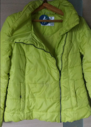 Куртка деми яркого лимонного цвета5 фото