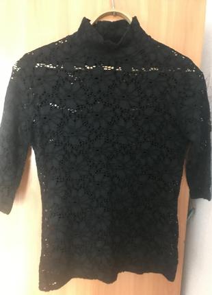 Кофточка водолазка топ топік гольфик чорний базовий