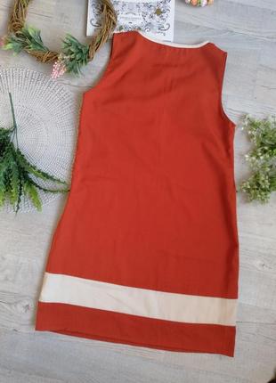 Платье повседневное терракотового цвета , кирпичного цвета свободное4 фото