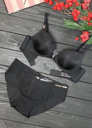 Шикарный чёрный комплект victoria’s secret