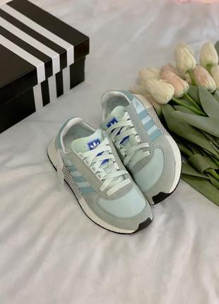 Женские кроссовки adidas marathon tech grey/mint9 фото