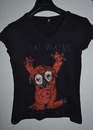 Cтильная черная футболка  madonna, размер s