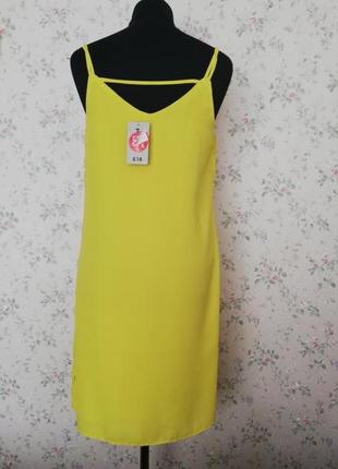 Сукня в стилі "білизни" tu, жовтенька з цікавою спиною,міді4 фото