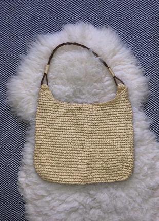 Летняя плетёная сумка шопер соломенная с одной ручкой огромная1 фото