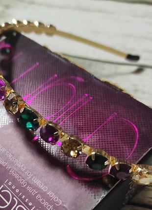 Обруч ободок камни стразы нарядный украшение для волос с камнями стразы не сваровски