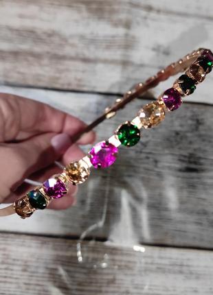 Обруч ободок камни стразы нарядный украшение для волос с камнями стразы не сваровски