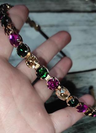 Обруч ободок камни стразы нарядный украшение для волос с камнями стразы не сваровски