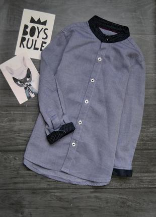 Классная рубашка с круглым воротником стоечка next 3-4года