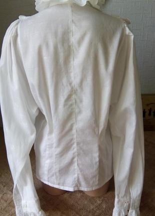Хлопковая блуза с кружевом из прошвы и широкими рукавами3 фото