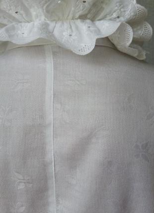 Хлопковая блуза с кружевом из прошвы и широкими рукавами8 фото