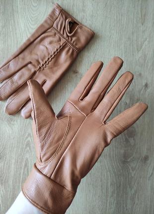 Стильные женские кожаные перчатки без подкладки, р.6,56 фото