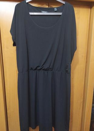 Батал большой размер шикарное стильное черное платье плаття миди сарафан чорна сукня