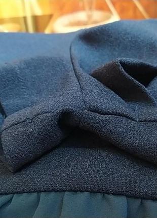 Синий комбинизон с короткими шортами и шифоновым верхом10 фото