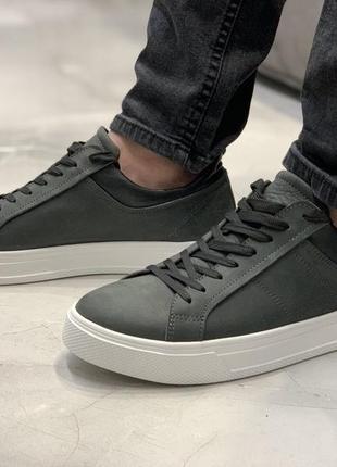 Кроссовки кеды мужские кожаные tommy hilfiger grey sneaker