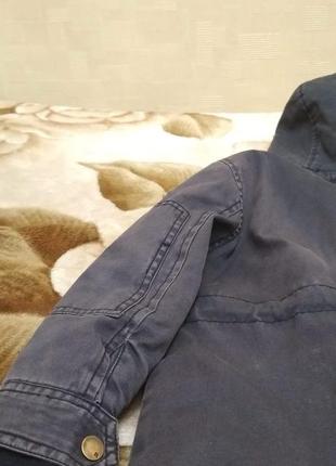 Куртка-парка демисезон утепленная reserved темно-синяя7 фото