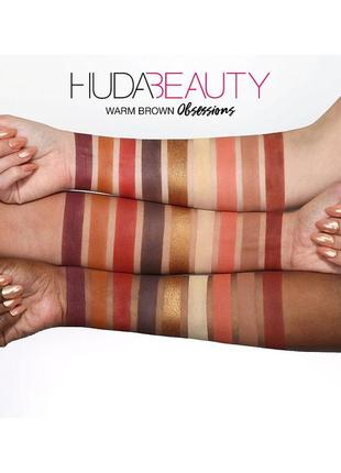 Палетка теней huda beauty warm brown obsessions4 фото