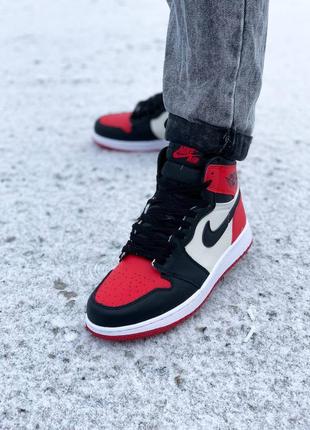 Кроссовки женские найк nike air jordan crib 1 high bred toe
