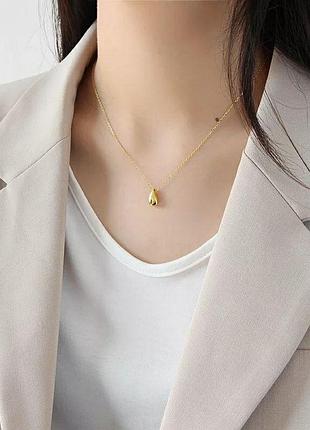 Подвеска позолота стильная цепочка с подвеской капля