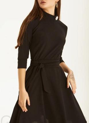 Продам элегантное чёрное платье а-силуэта2 фото