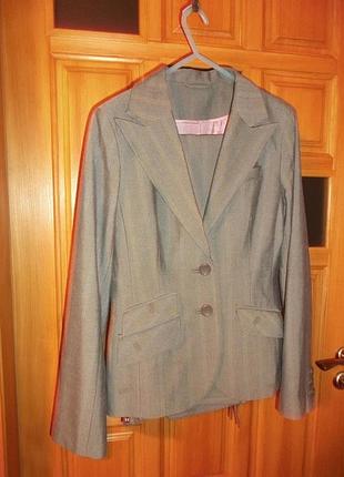 Костюм сірий брючний класичний розпродаж р. 10 - s - new look