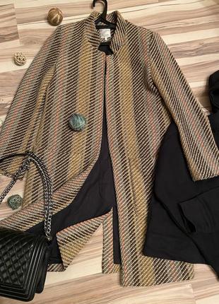 Фактурне, стильне пальто без застібки (у складі бавовна + шерсть🧶) (іспанія🇪🇸)