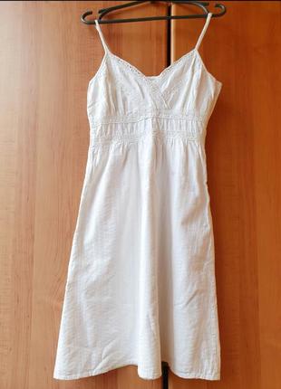 Новый белый хлопковый короткий сарафан платье на бретельках  vero moda / zara, h&m, bershka, asos, reserved