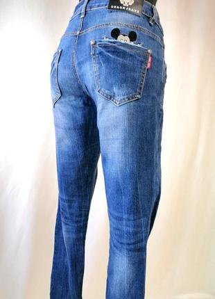Узкие джинсы с принтом мики маусом2 фото