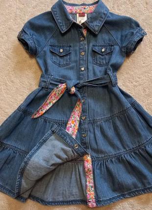 Джинсовое платье  3-4 года, 104/110 см.