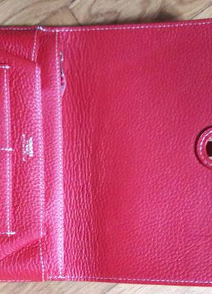 Красный кожаный клатч и кошелек3 фото