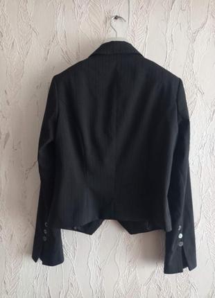 Чорний стильний піджак, жакет в смужку claire.dk, данія, р. xs-s7 фото