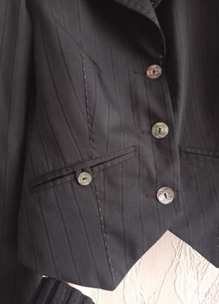 Чорний стильний піджак, жакет в смужку claire.dk, данія, р. xs-s8 фото