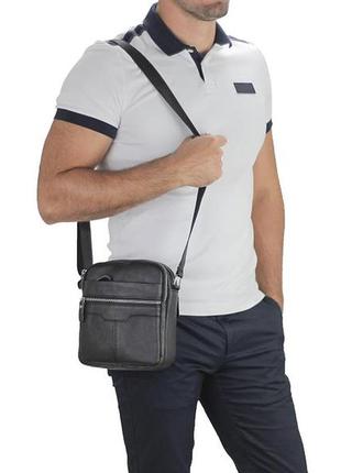 Чоловіча шкіряна сумка через плече3 фото