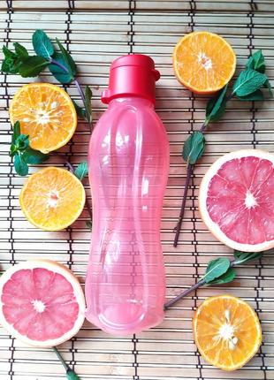 Спортивная эко-бутылка с клапаном 750мл tupperware коралловая розовая