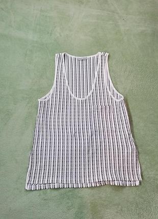 Майка белая в чорную полоску zara