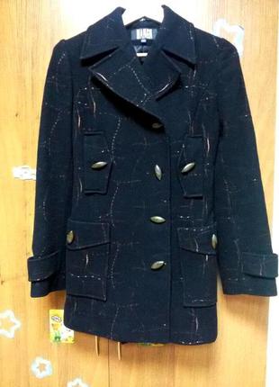 Натуральне кашемірове чорне шерстяне пальто осінь демисезон