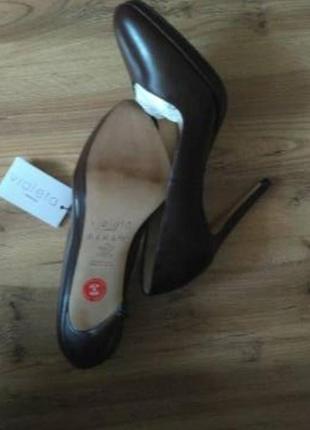 Кожаные женские туфли на каблуке 36-36,5 mango оригинал5 фото